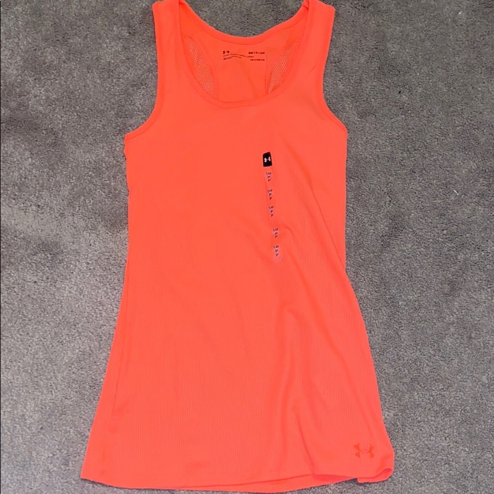 UNDER ARMOUR neon pink/salmon victory tank